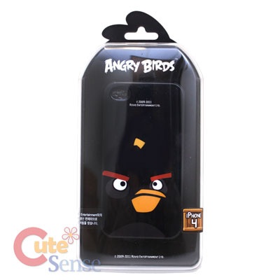 Rovio Angry Birds Apple i Phone 4G / 4GS Case -Hard Case : Black Bird